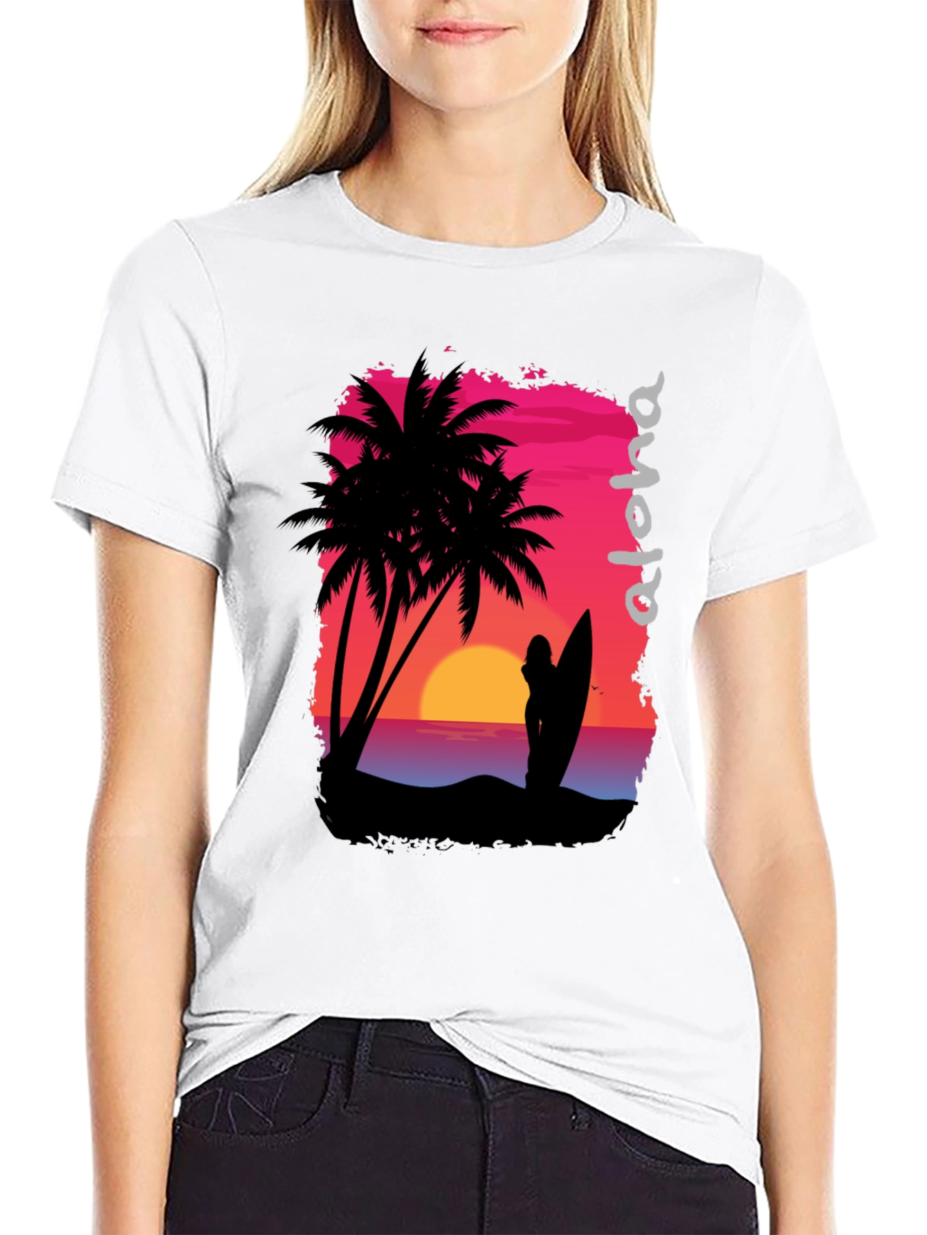 Aloha Sunset Graphic T-Shirt