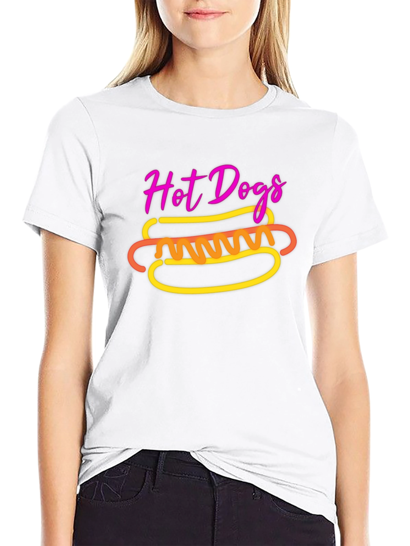 Hot Dogs Graphic Tee - Black Unisex T-Shirt