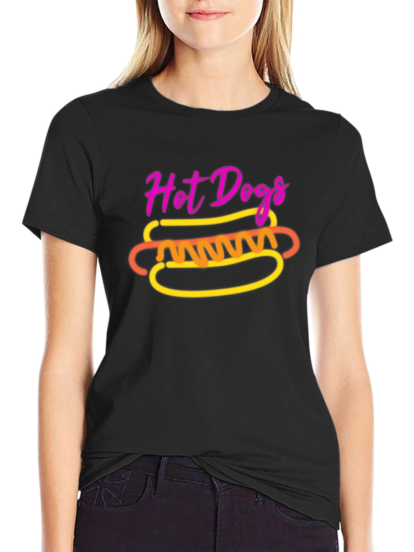 Hot Dogs Graphic Tee - Black Unisex T-Shirt