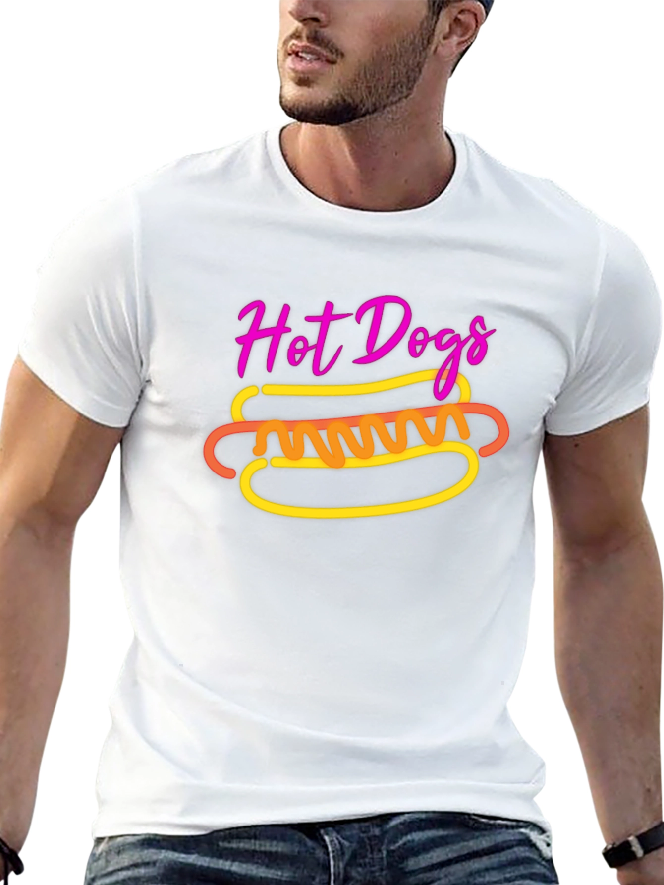 Hot Dogs Graphic Tee - Black Unisex T-Shirt