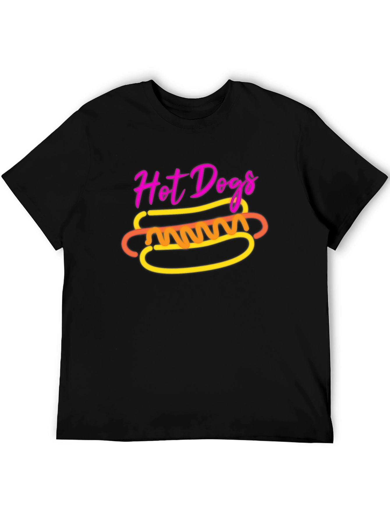 Hot Dogs Graphic Tee - Black Unisex T-Shirt