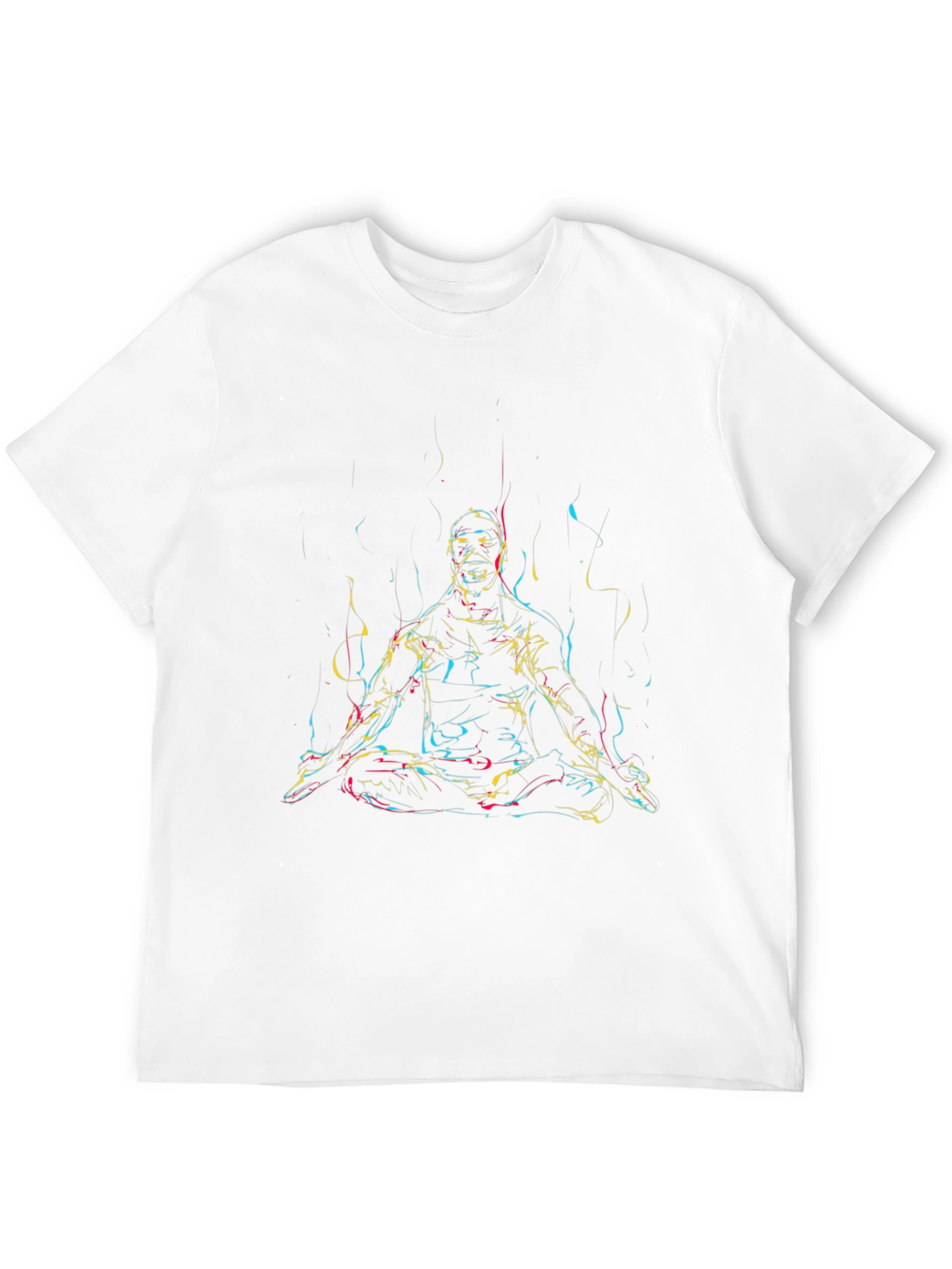 Abstract Meditating Man T-Shirt - Black
