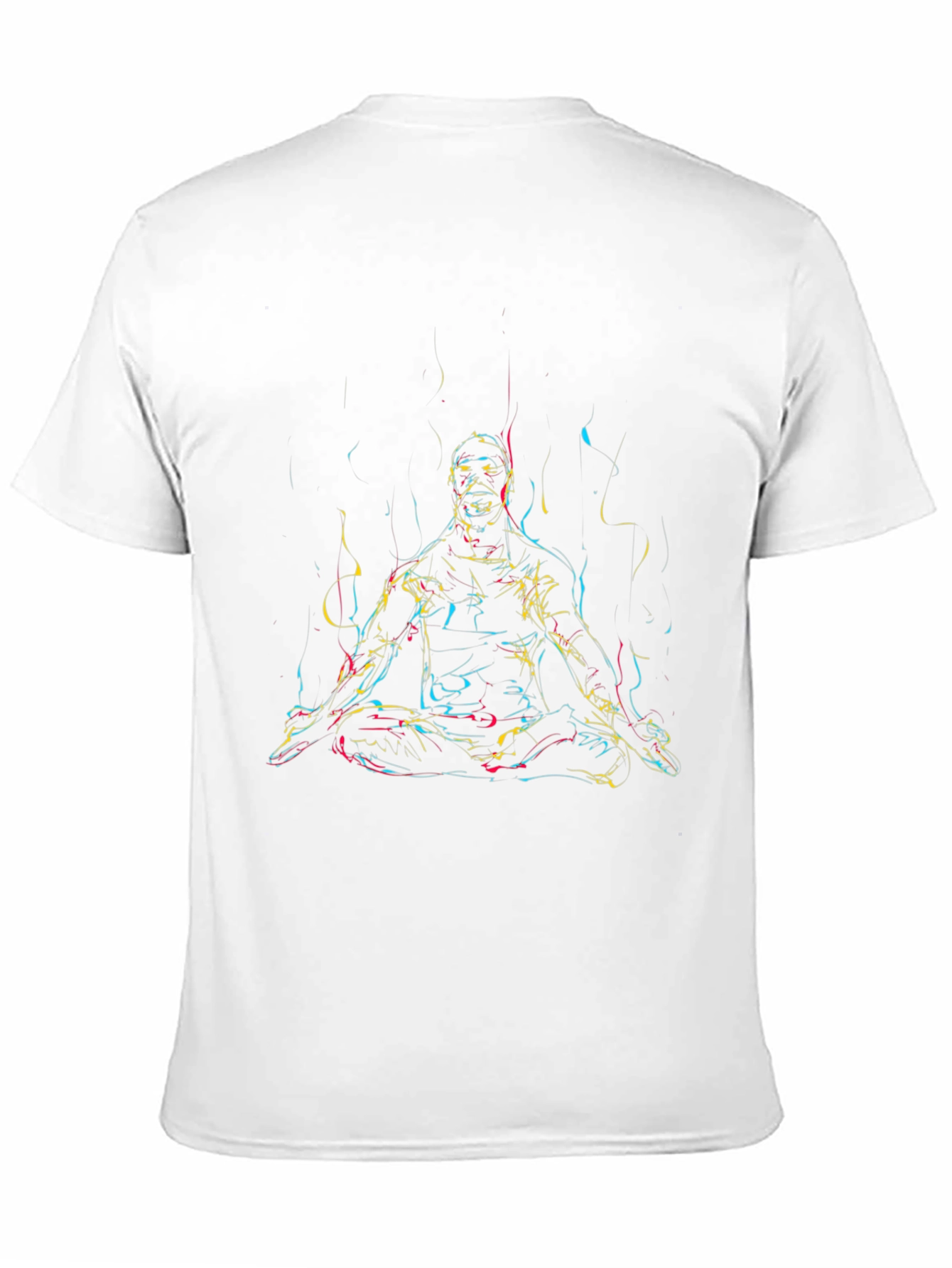 Abstract Meditating Man T-Shirt - Black