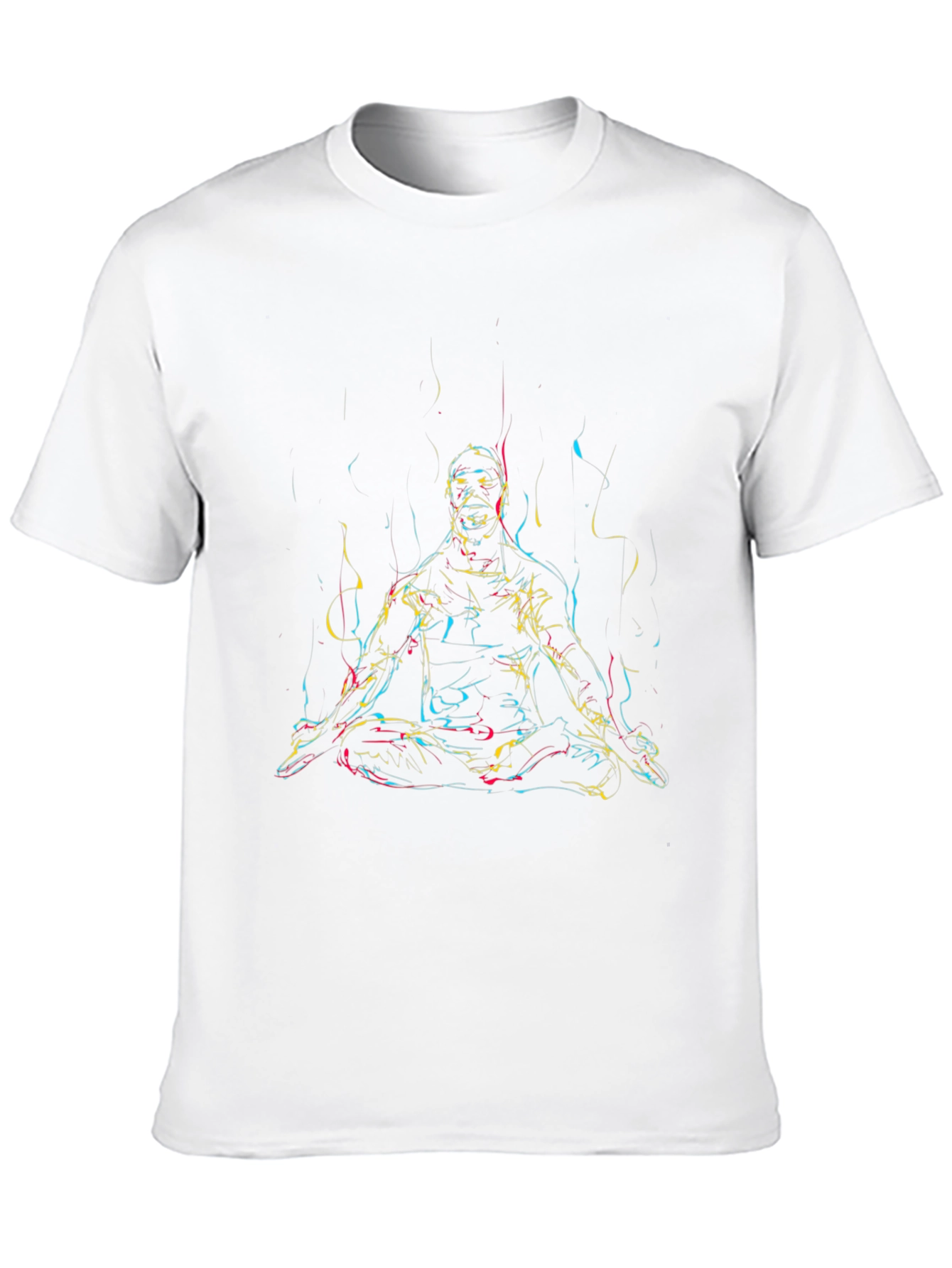 Abstract Meditating Man T-Shirt - Black