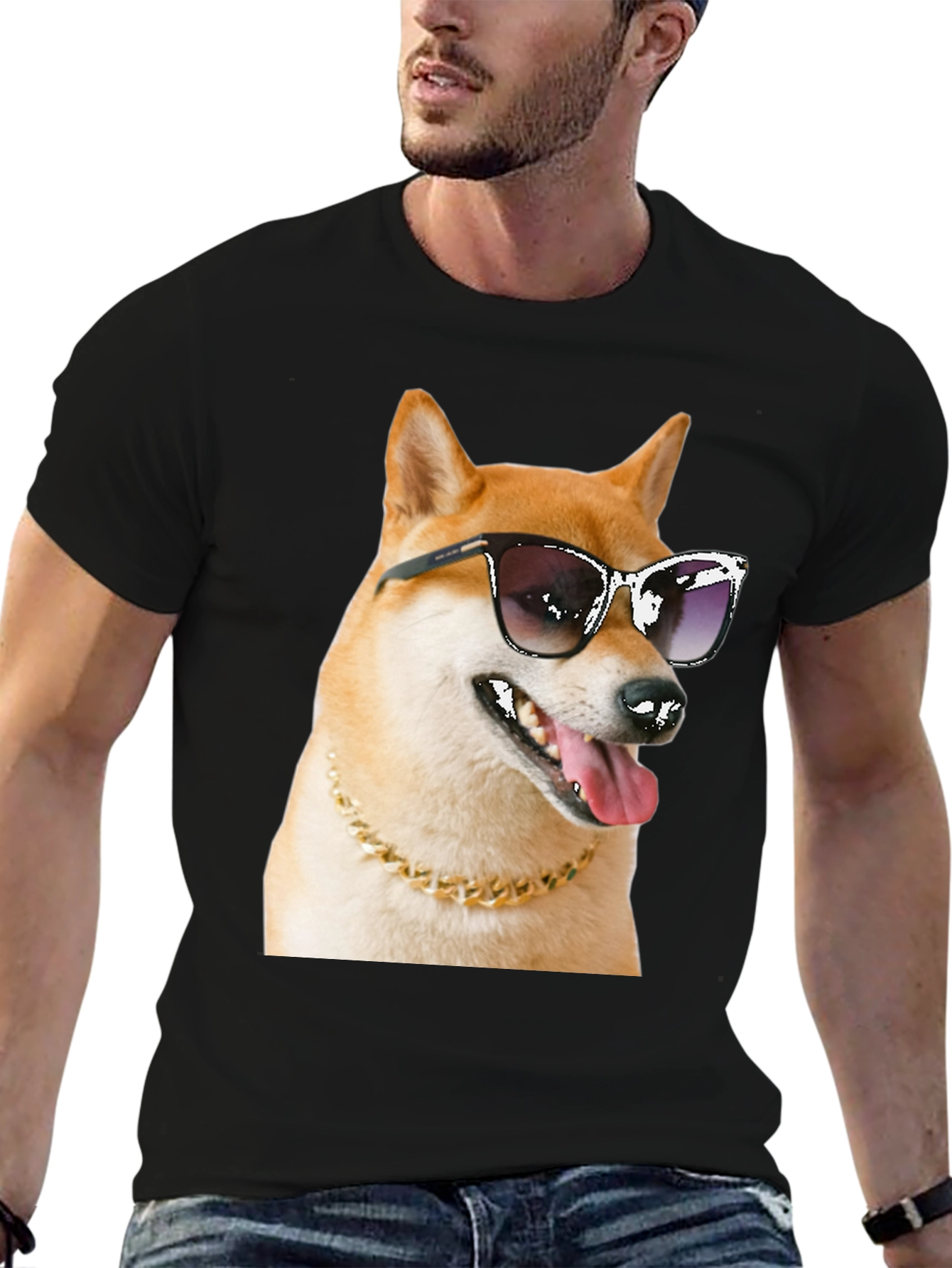 Cool Doge Graphic Tee - Black T-Shirt