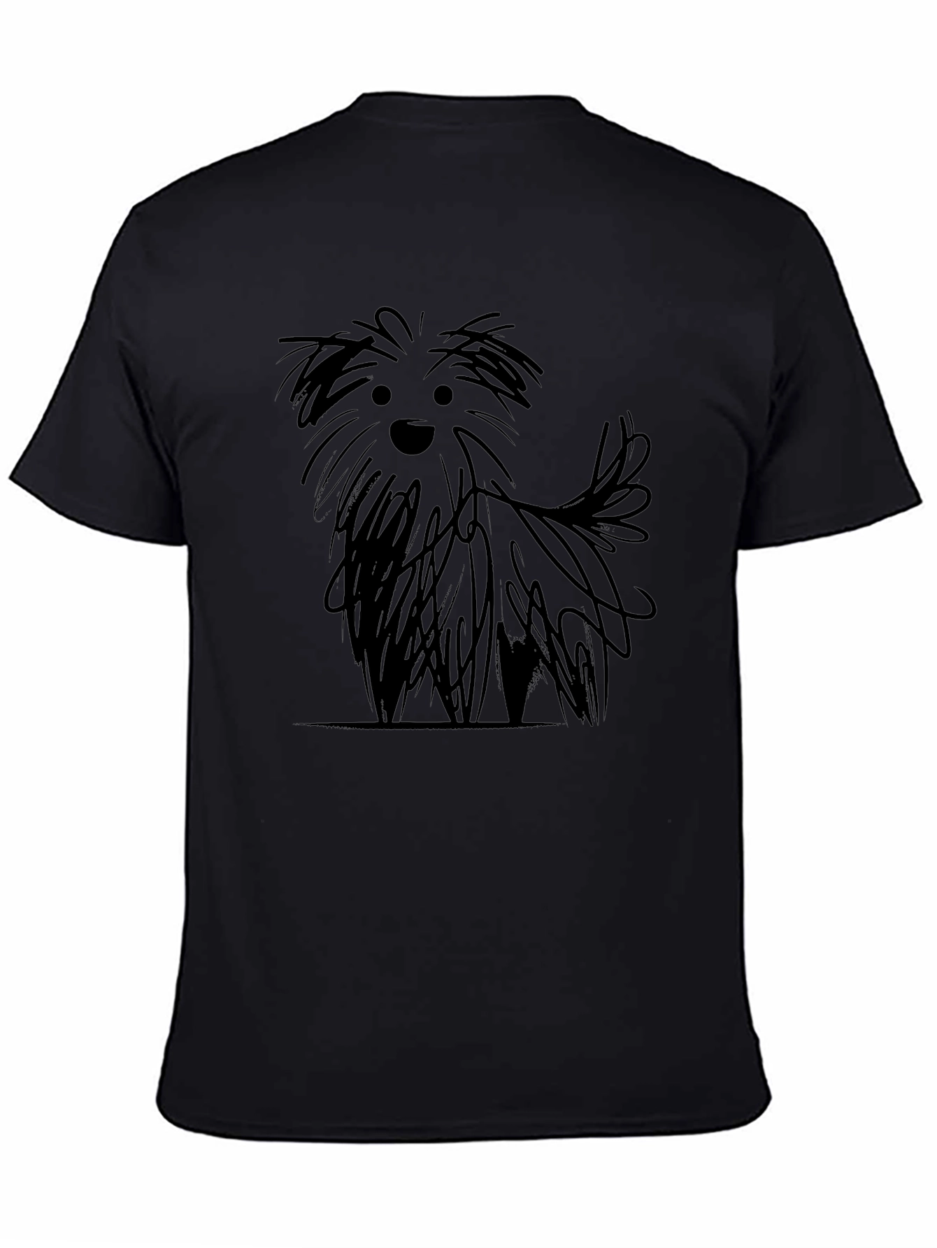 Dog Sketch Black T-Shirt