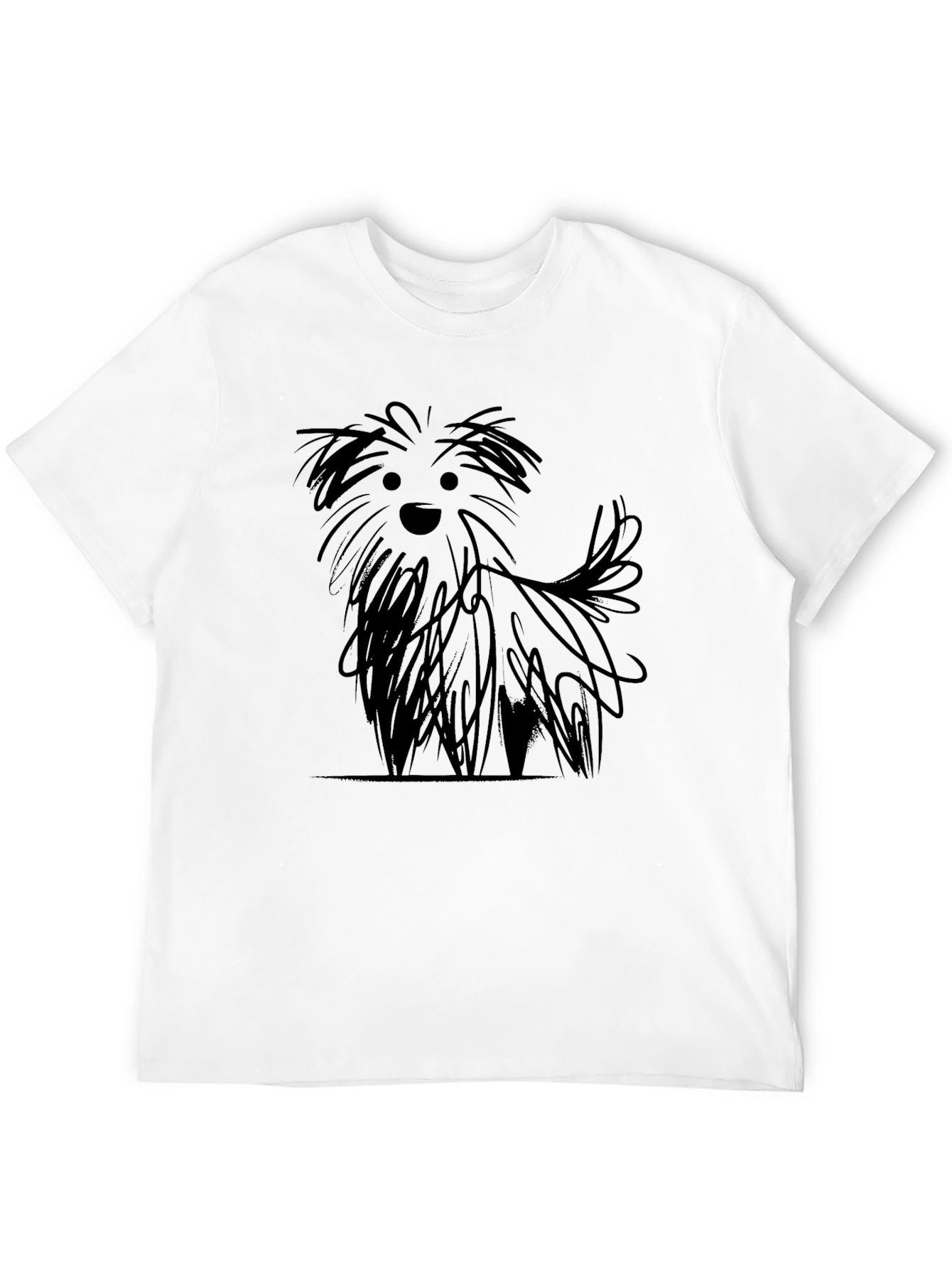 Dog Sketch Black T-Shirt
