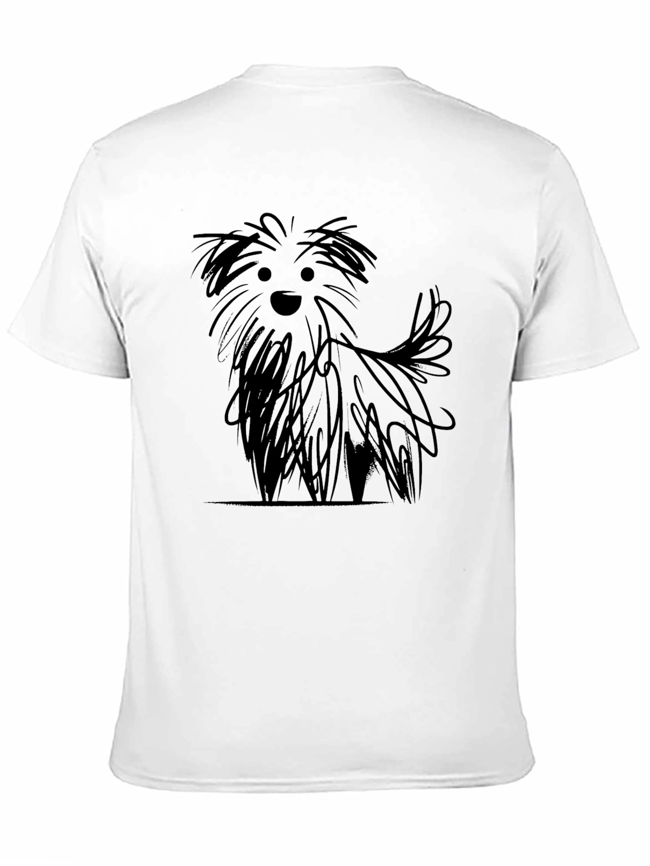 Dog Sketch Black T-Shirt