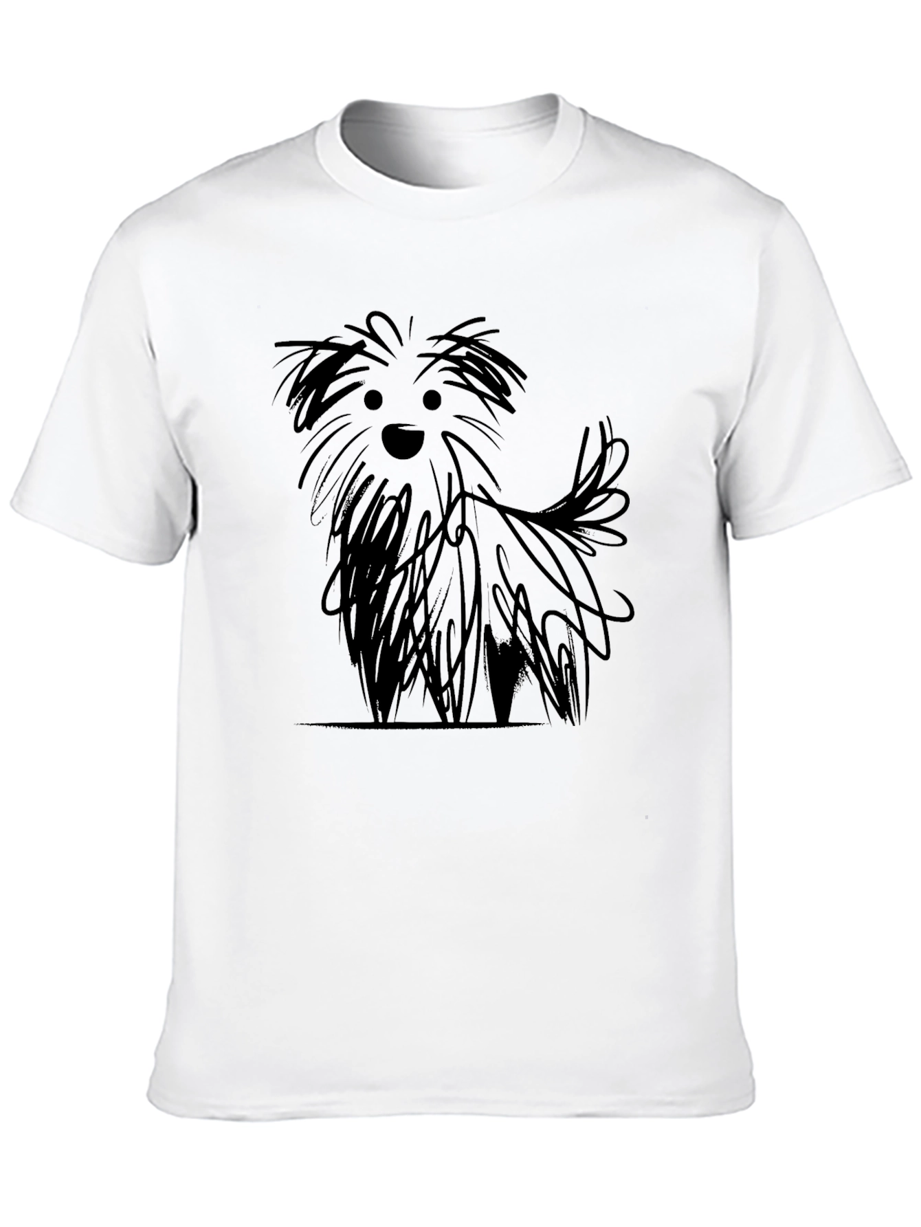 Dog Sketch Black T-Shirt