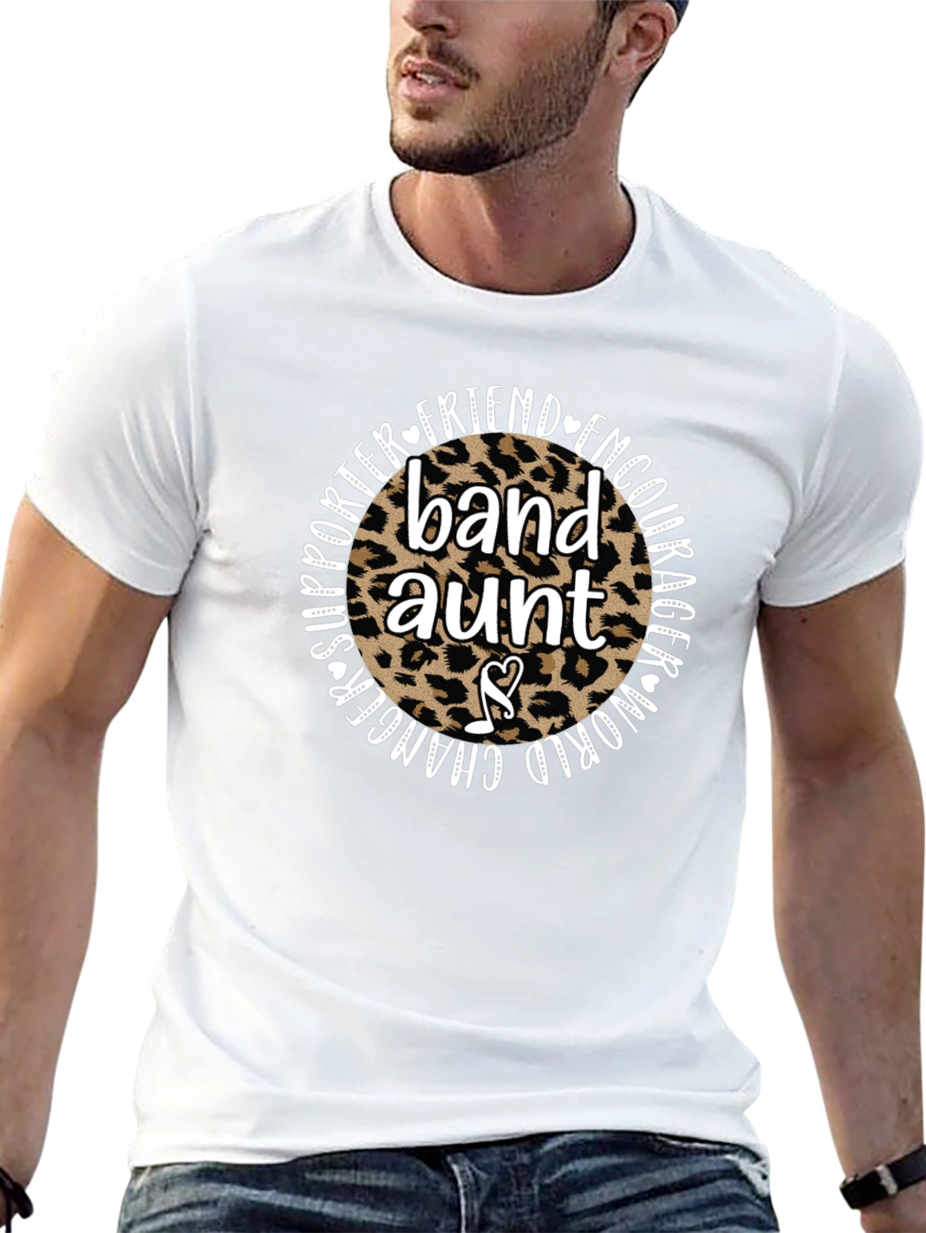 Band Aunt Leopard Print Graphic Tee