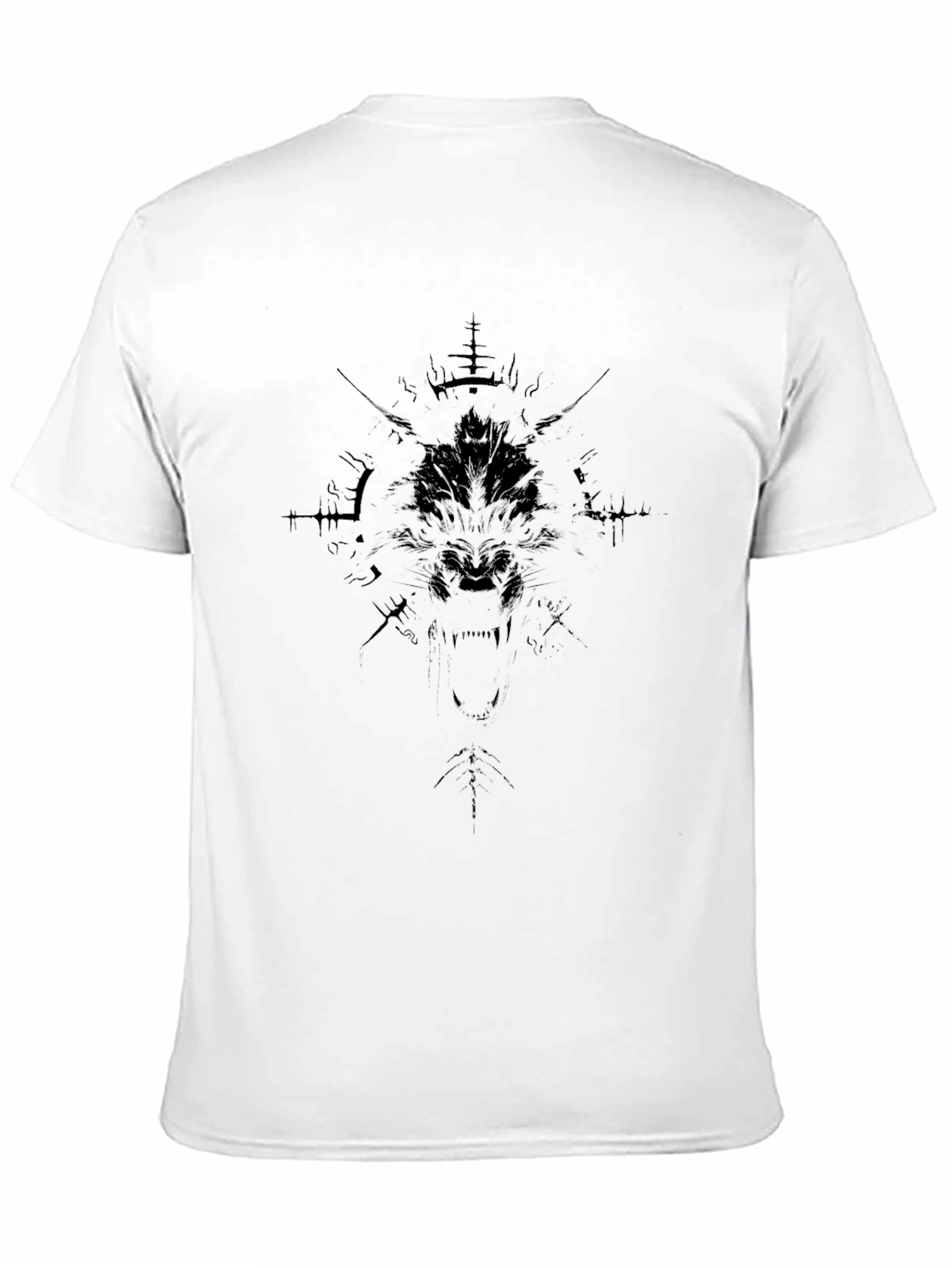 Black Graphic Tee - Abstract Print