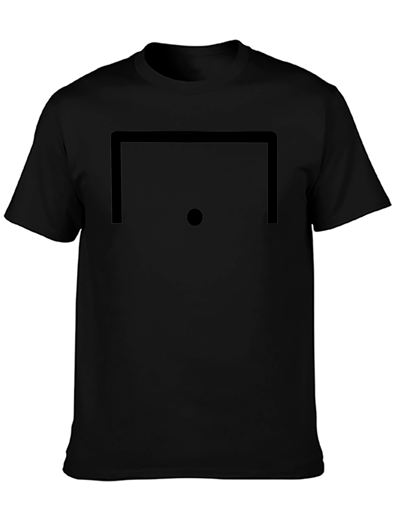 Minimalist Soccer Goal Graphic T-Shirt - Black