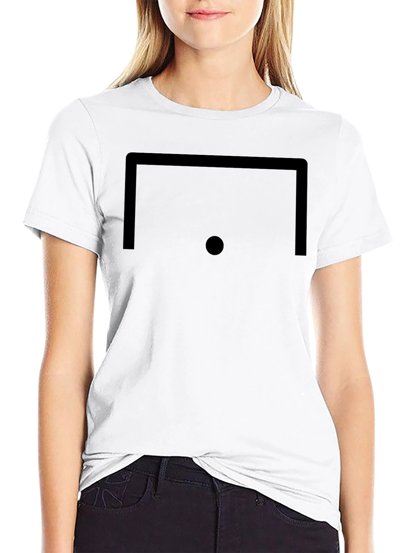 Minimalist Soccer Goal Graphic T-Shirt - Black