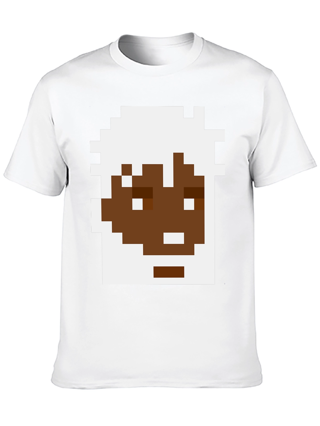 Pixel Art Face Graphic Tee - Black
