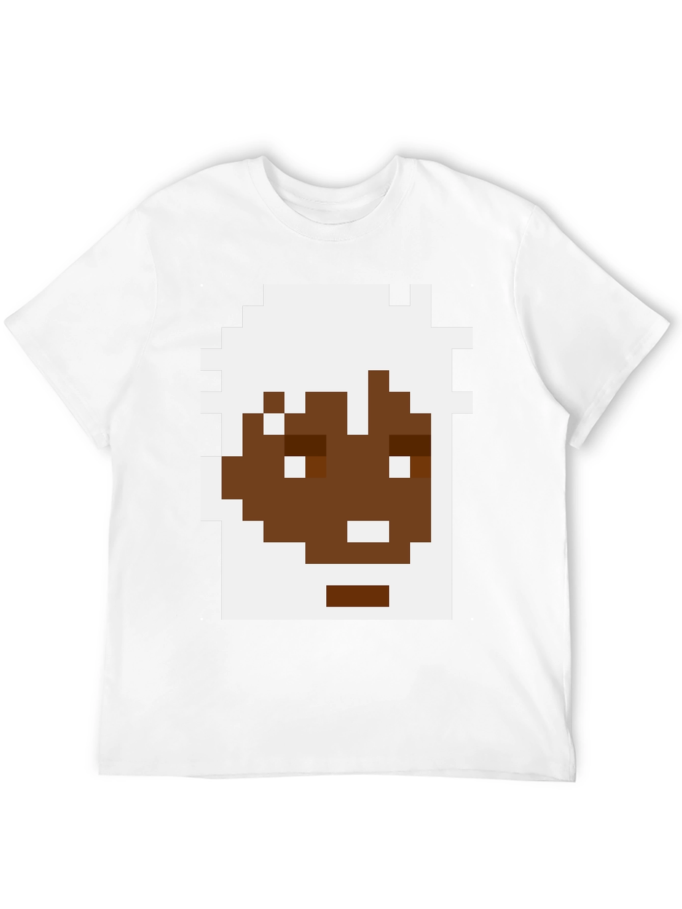Pixel Art Face Graphic Tee - Black