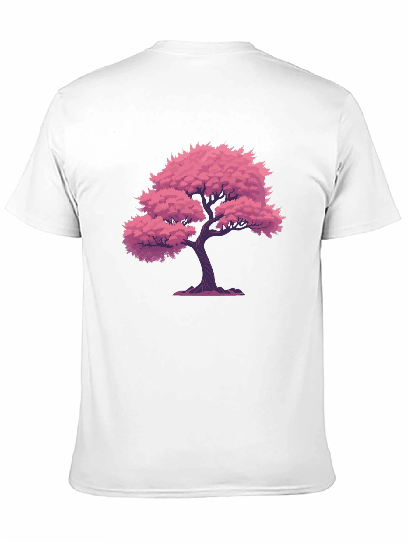 Pink Tree Graphic Black T-Shirt