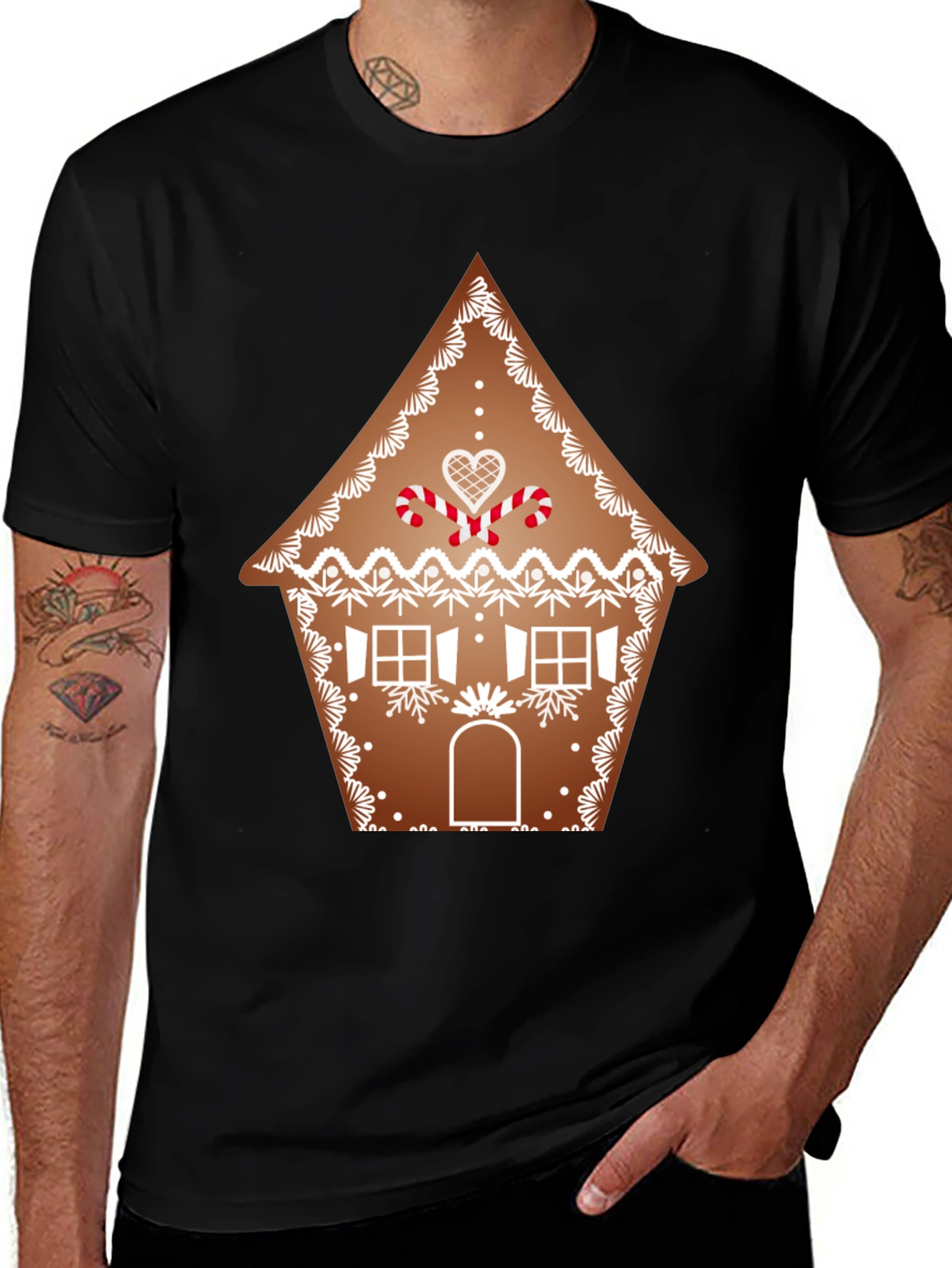 Gingerbread House T-Shirt - Festive Holiday Apparel