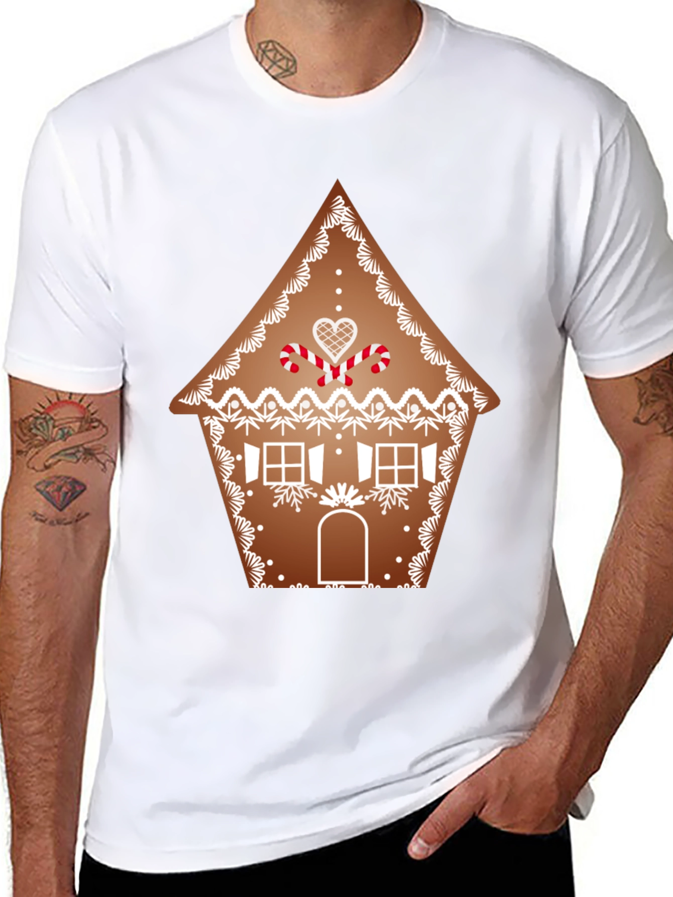 Gingerbread House T-Shirt - Festive Holiday Apparel
