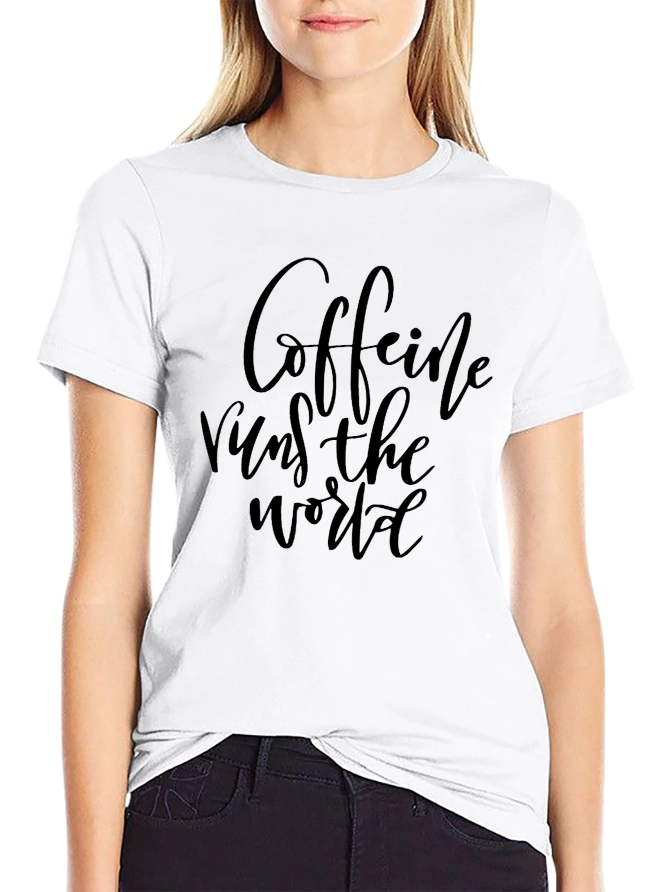 Caffeine Runs the World Black T-Shirt