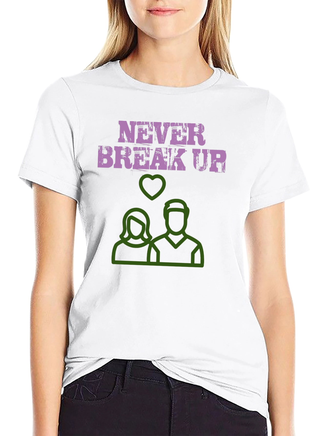 Never Break Up Graphic Tee - Black Cotton Blend
