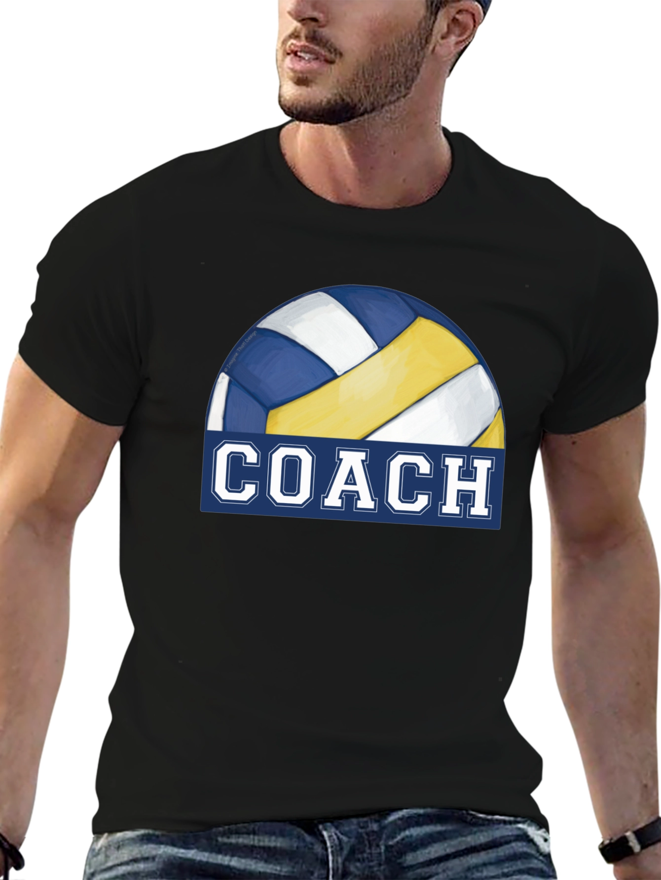 Volleyball Coach T-Shirt - Black