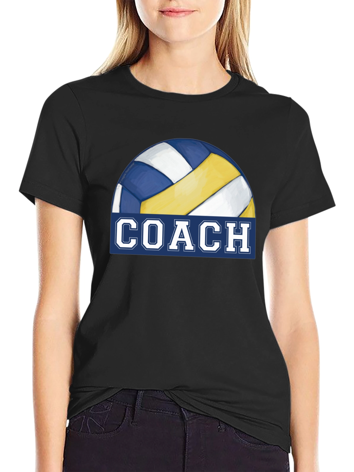 Volleyball Coach T-Shirt - Black