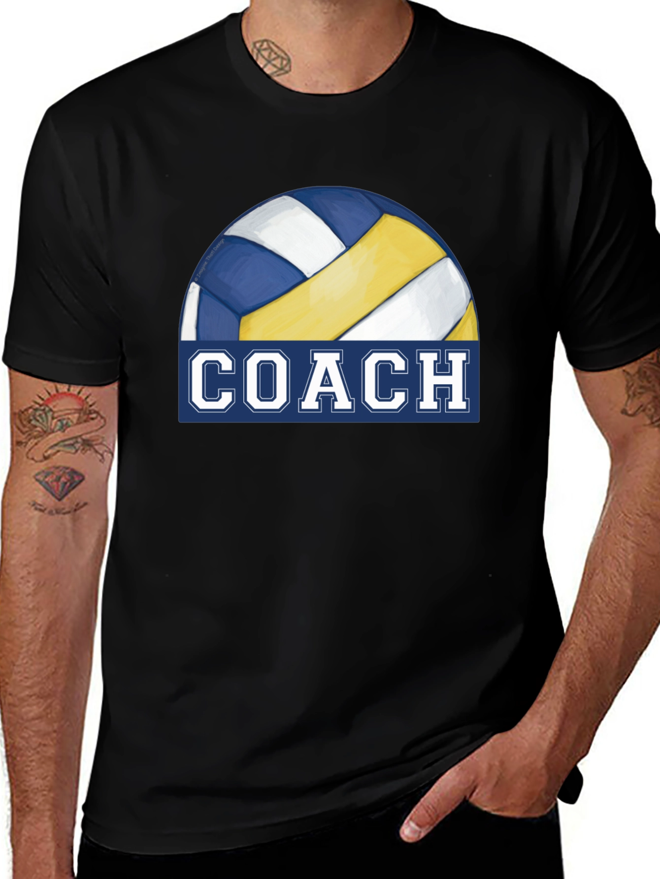 Volleyball Coach T-Shirt - Black