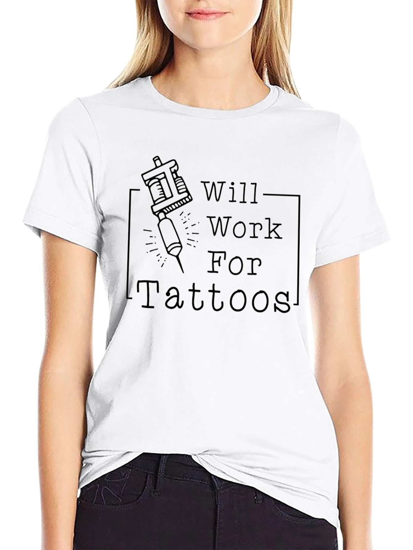 Will Work For Tattoos Graphic Tee