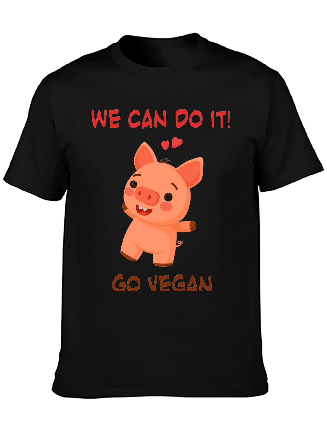 Vegan Pig T-Shirt - We Can Do It!