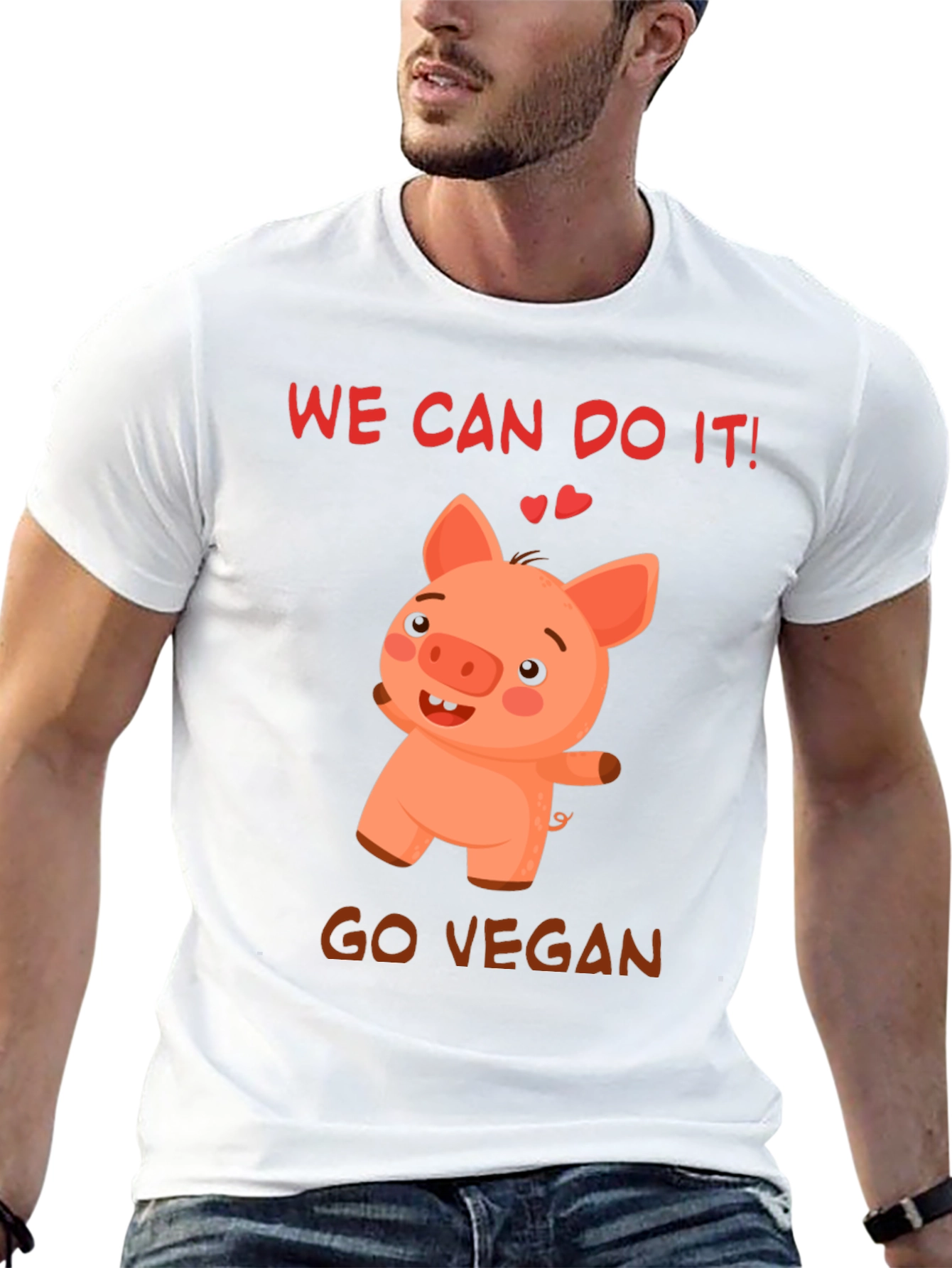 Vegan Pig T-Shirt - We Can Do It!