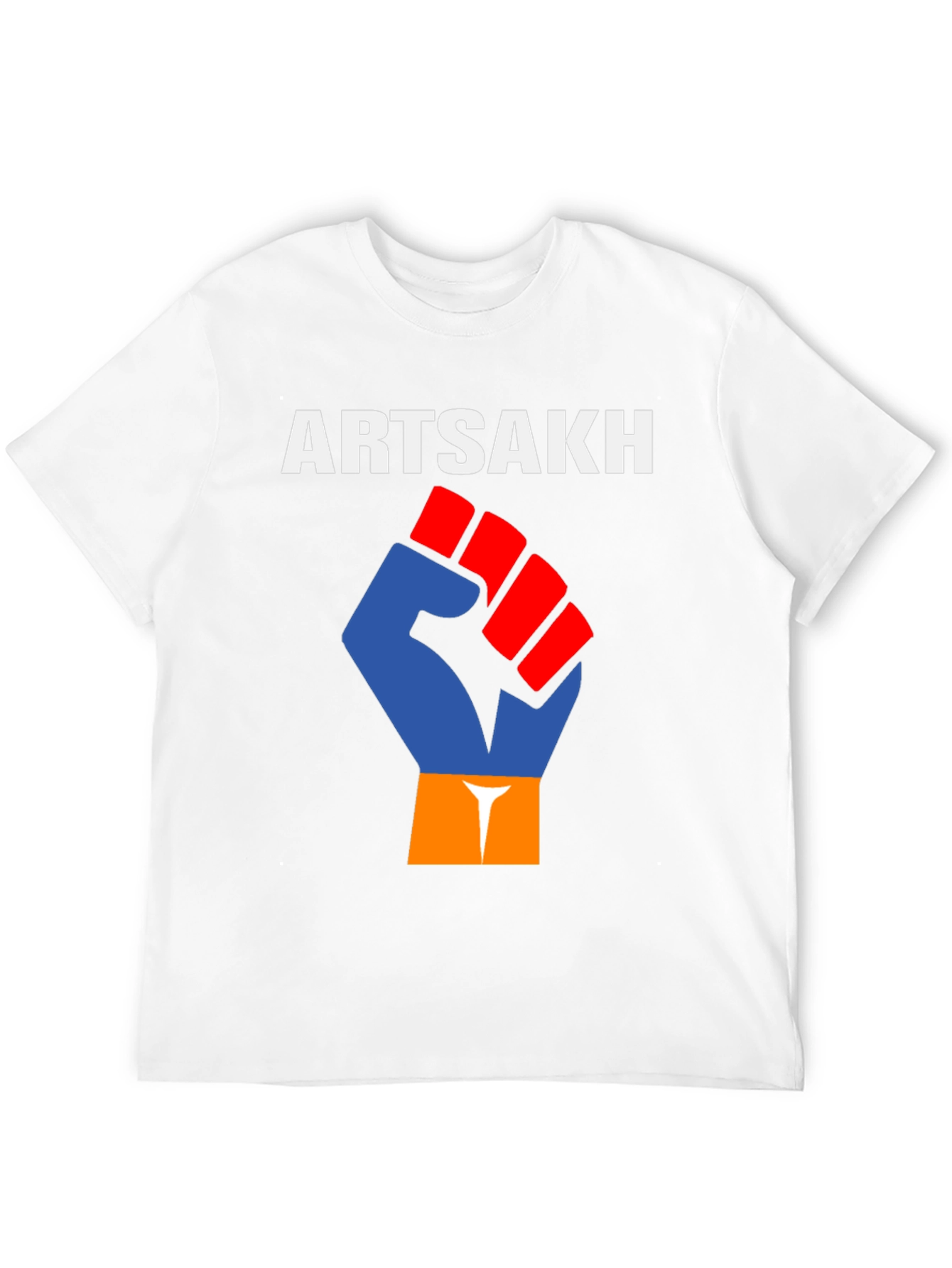 Artsakh T-Shirt Fist Flag Design - Black Cotton Tee