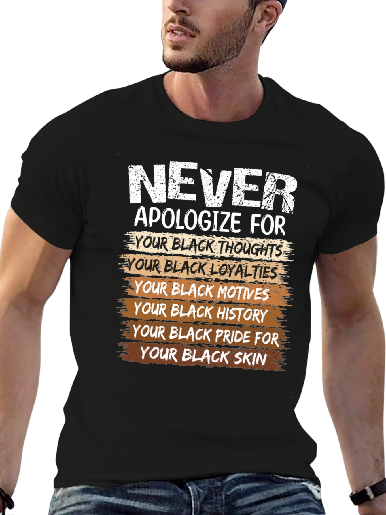 Never Apologize Black Pride T-Shirt