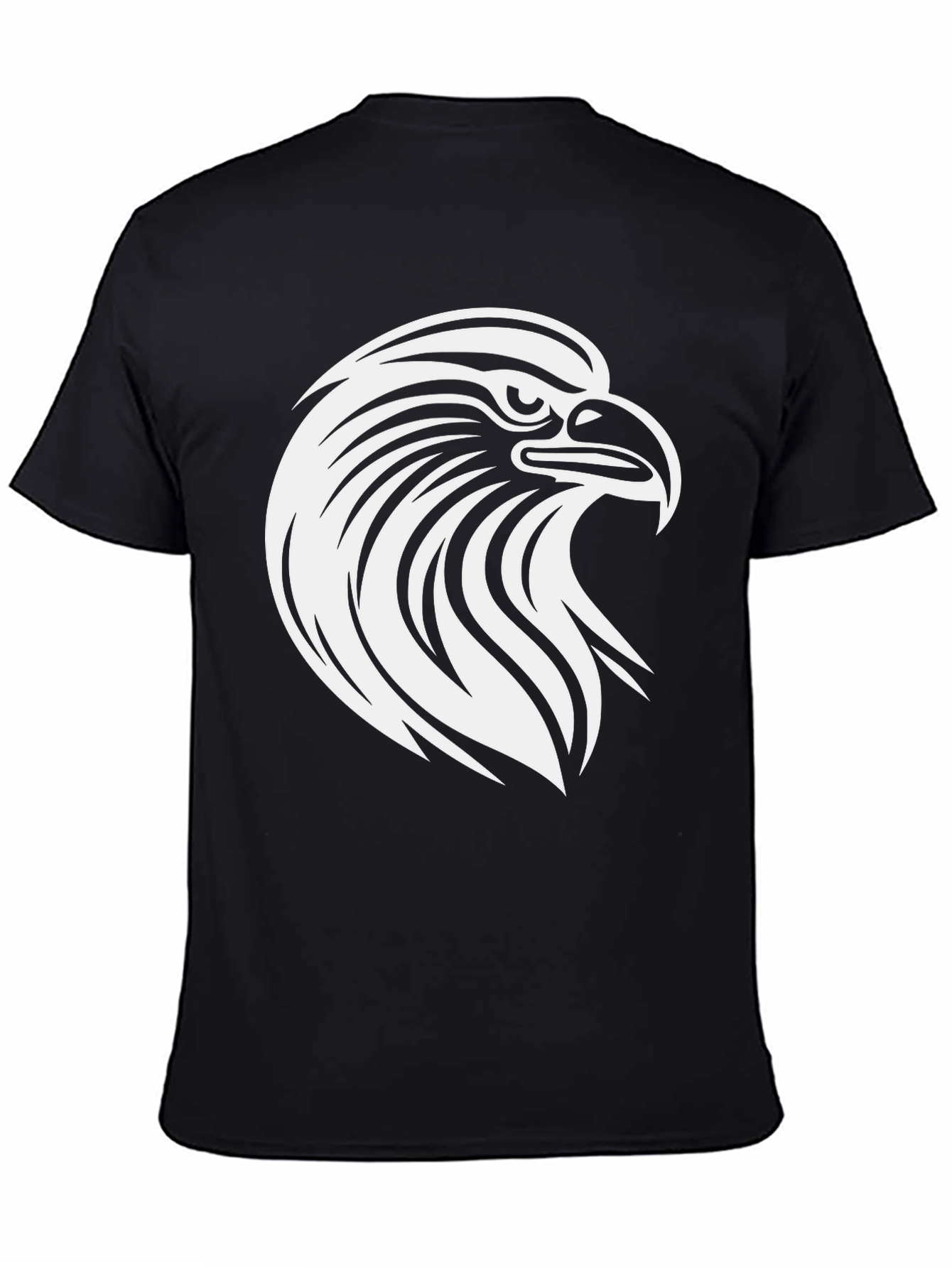 Bold Eagle Graphic Tee - Black Cotton T-Shirt