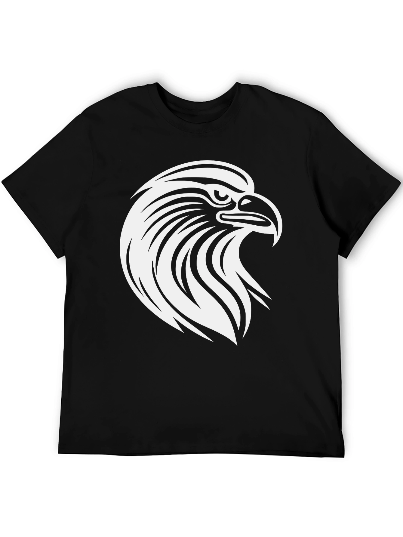 Bold Eagle Graphic Tee - Black Cotton T-Shirt