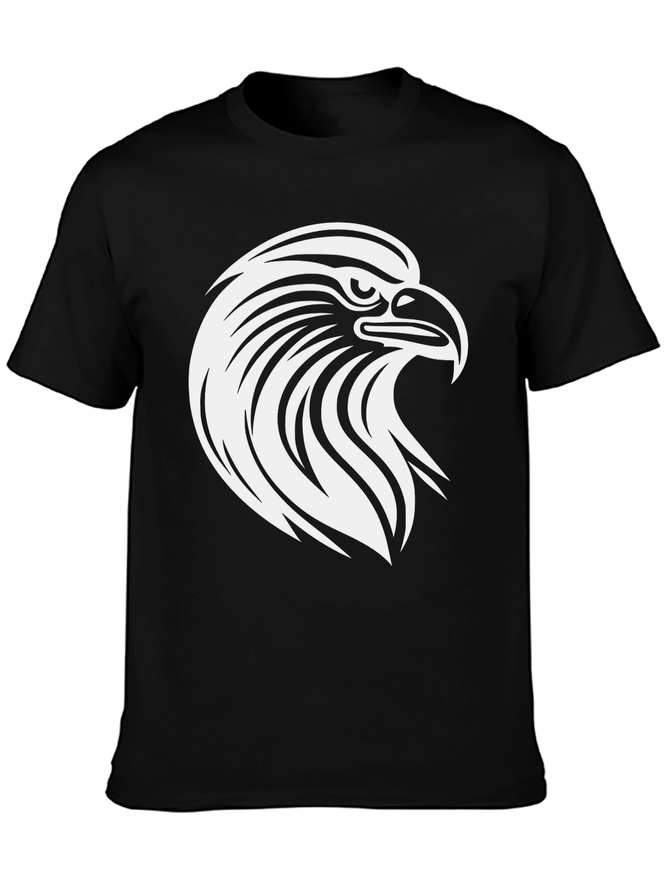 Bold Eagle Graphic Tee - Black Cotton T-Shirt