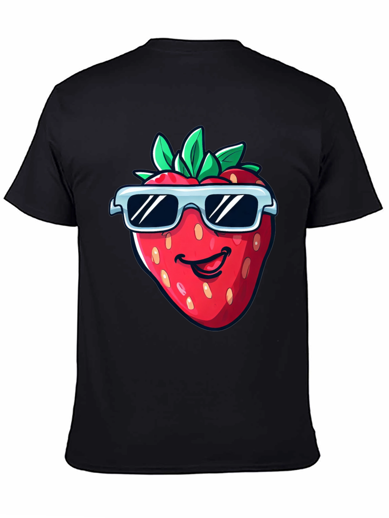 Cool Strawberry Graphic Tee - Black