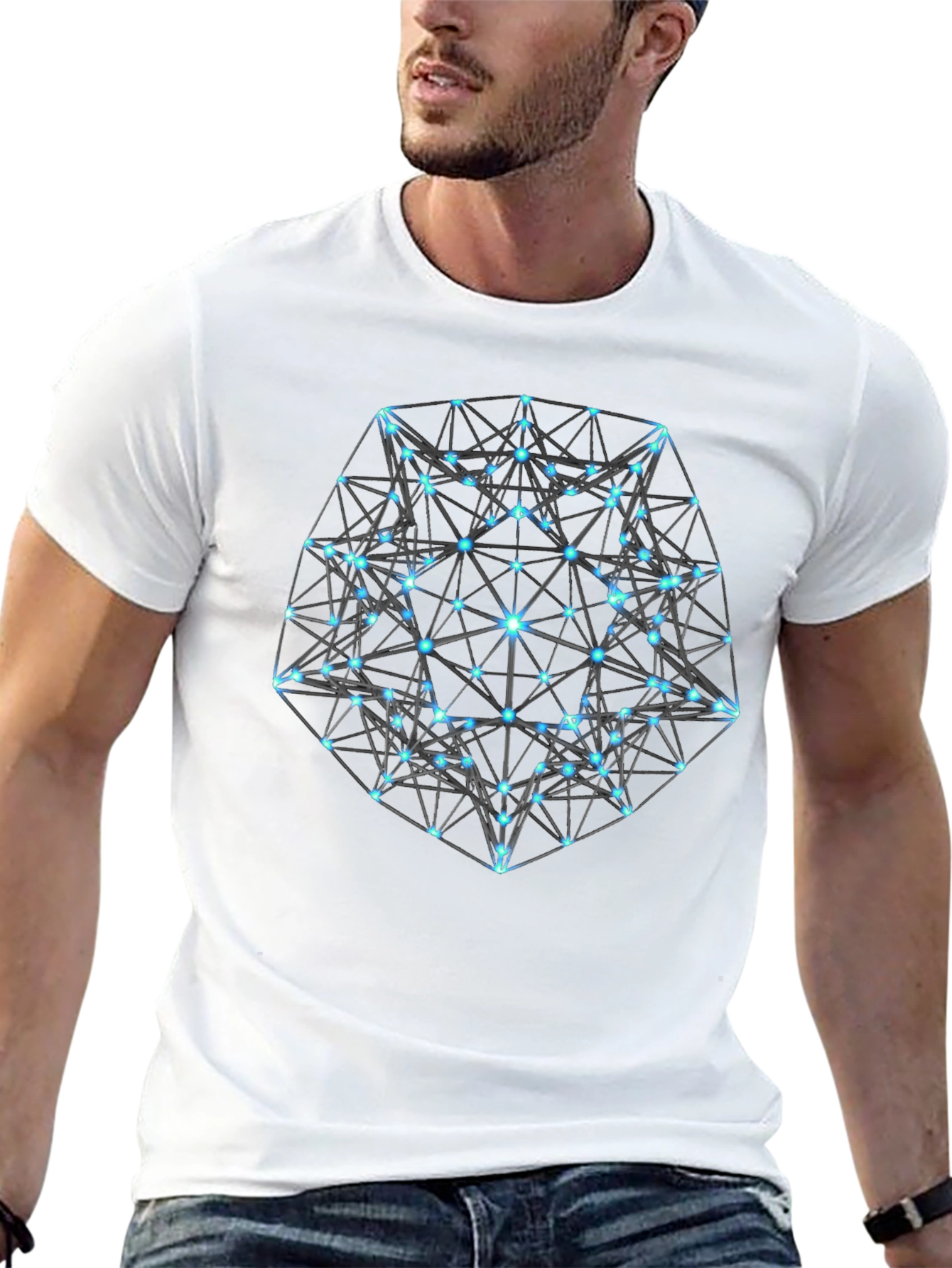 Geometric Black T-Shirt: Modern Minimalist Design