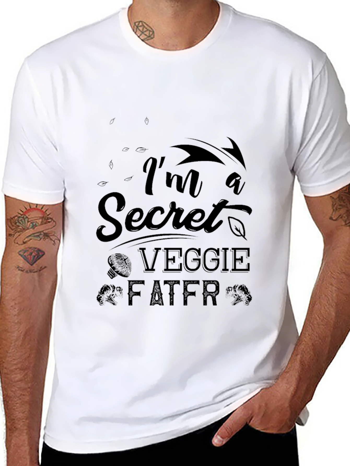Secret Veggie Eater Black T-Shirt