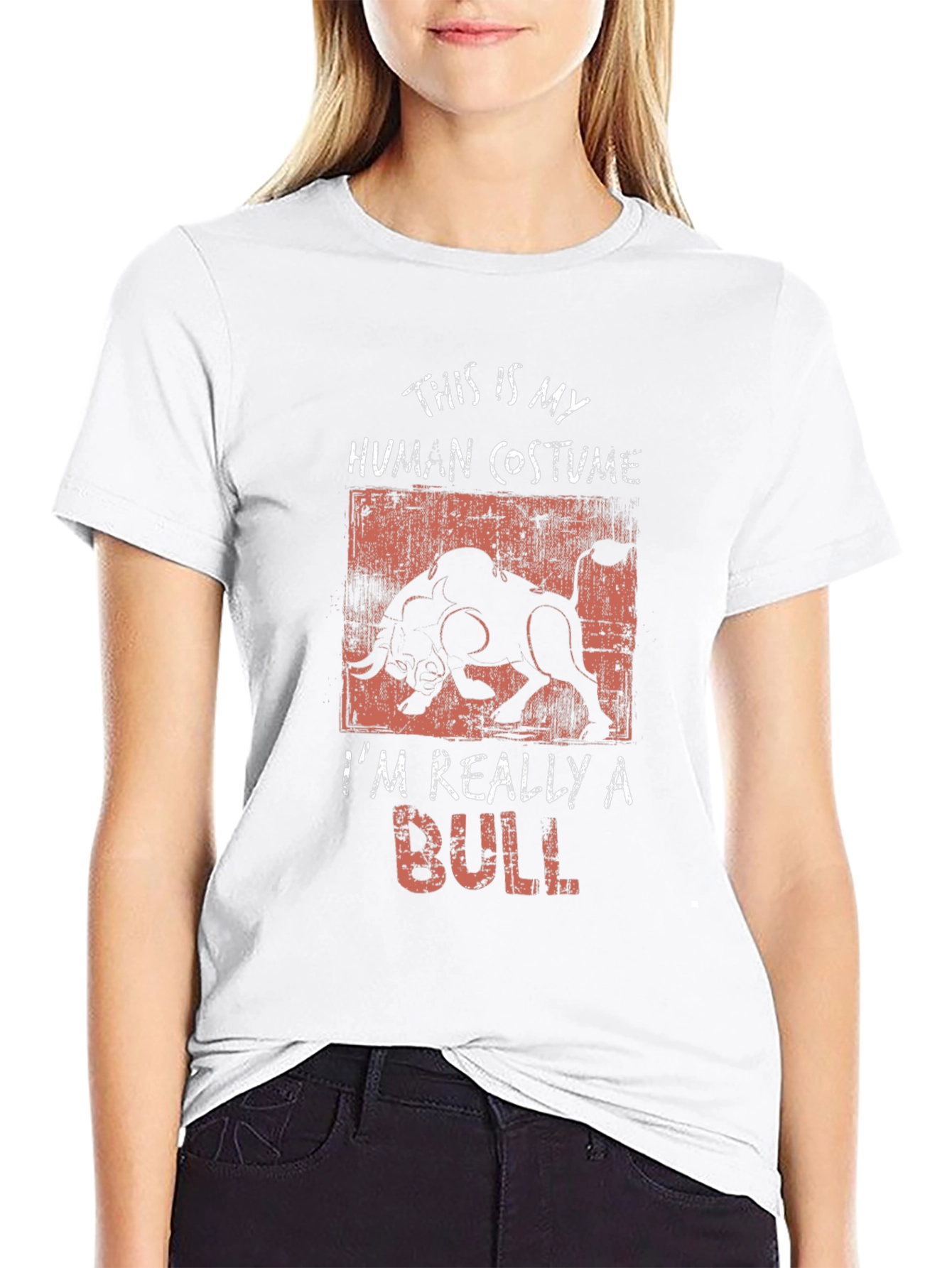 Human Costume Bull T-Shirt - Funny Animal Tee