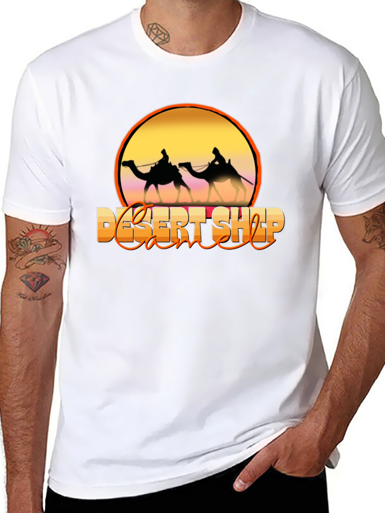 Desert Ship Camel Silhouette T-Shirt