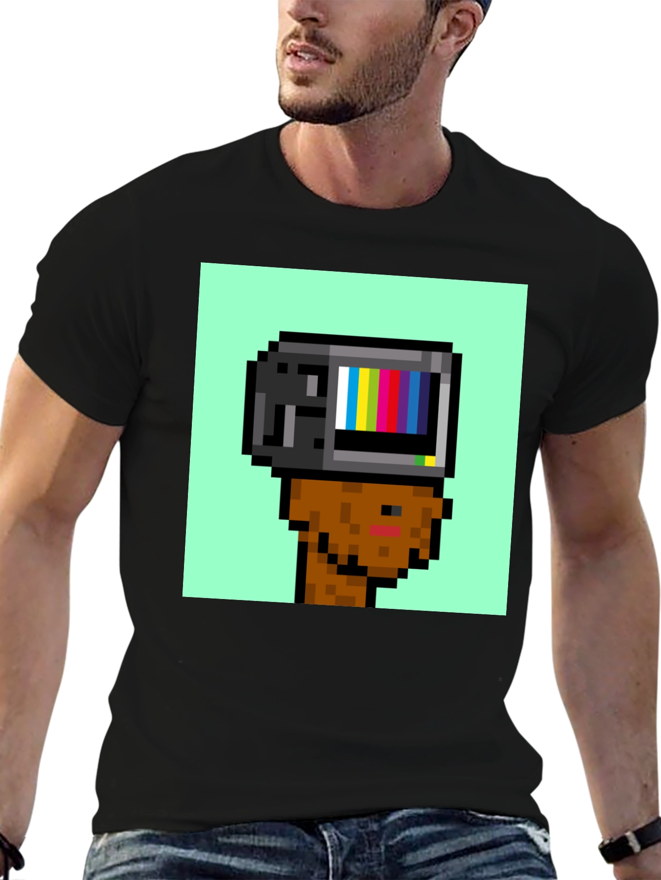 Pixel TV Head T-Shirt