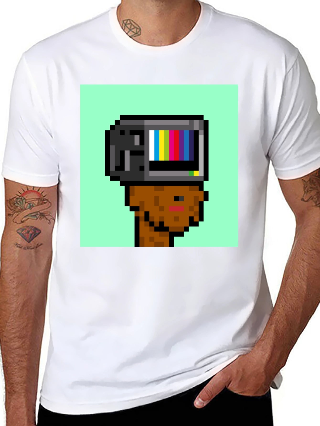 Pixel TV Head T-Shirt