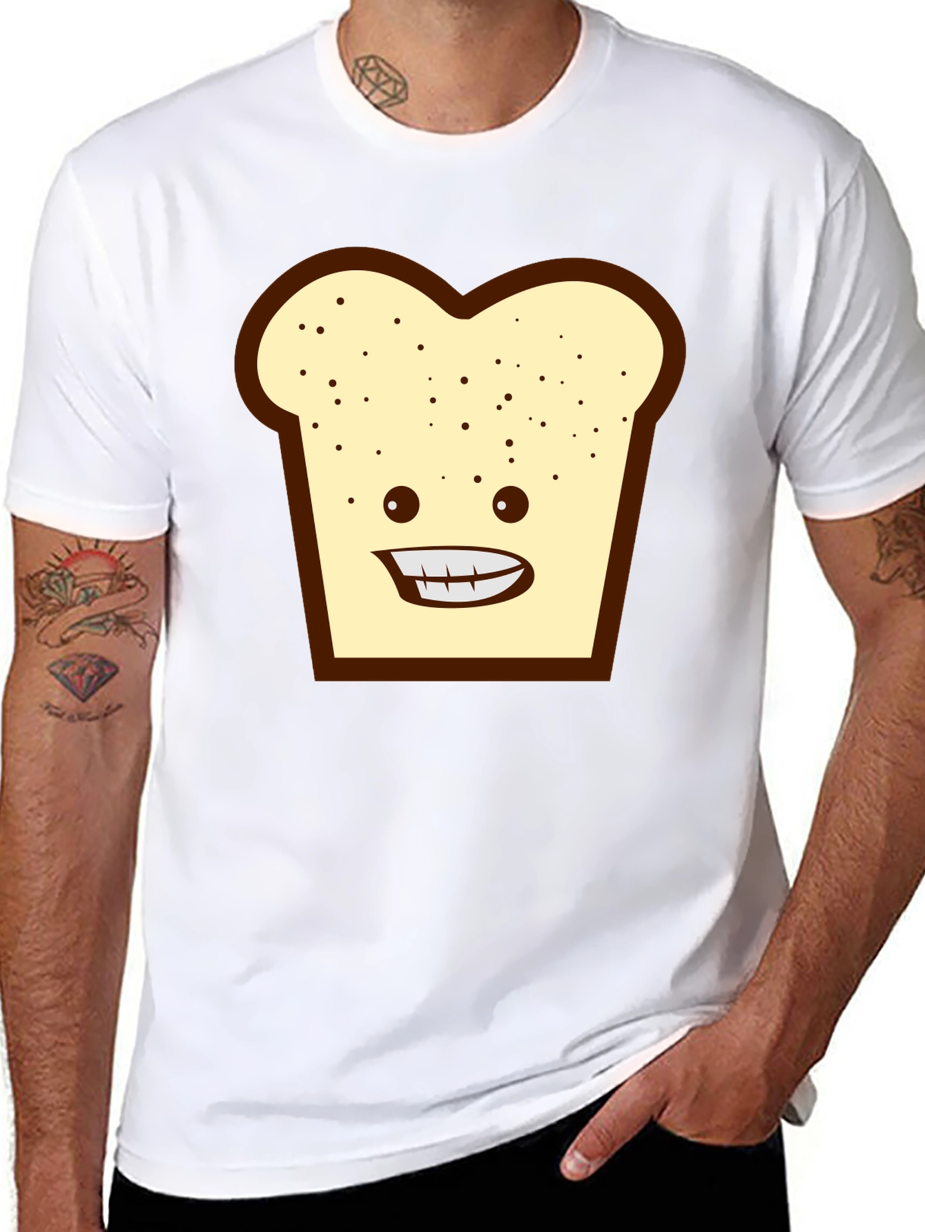 Funny Toast Graphic Tee - Black Unisex T-Shirt
