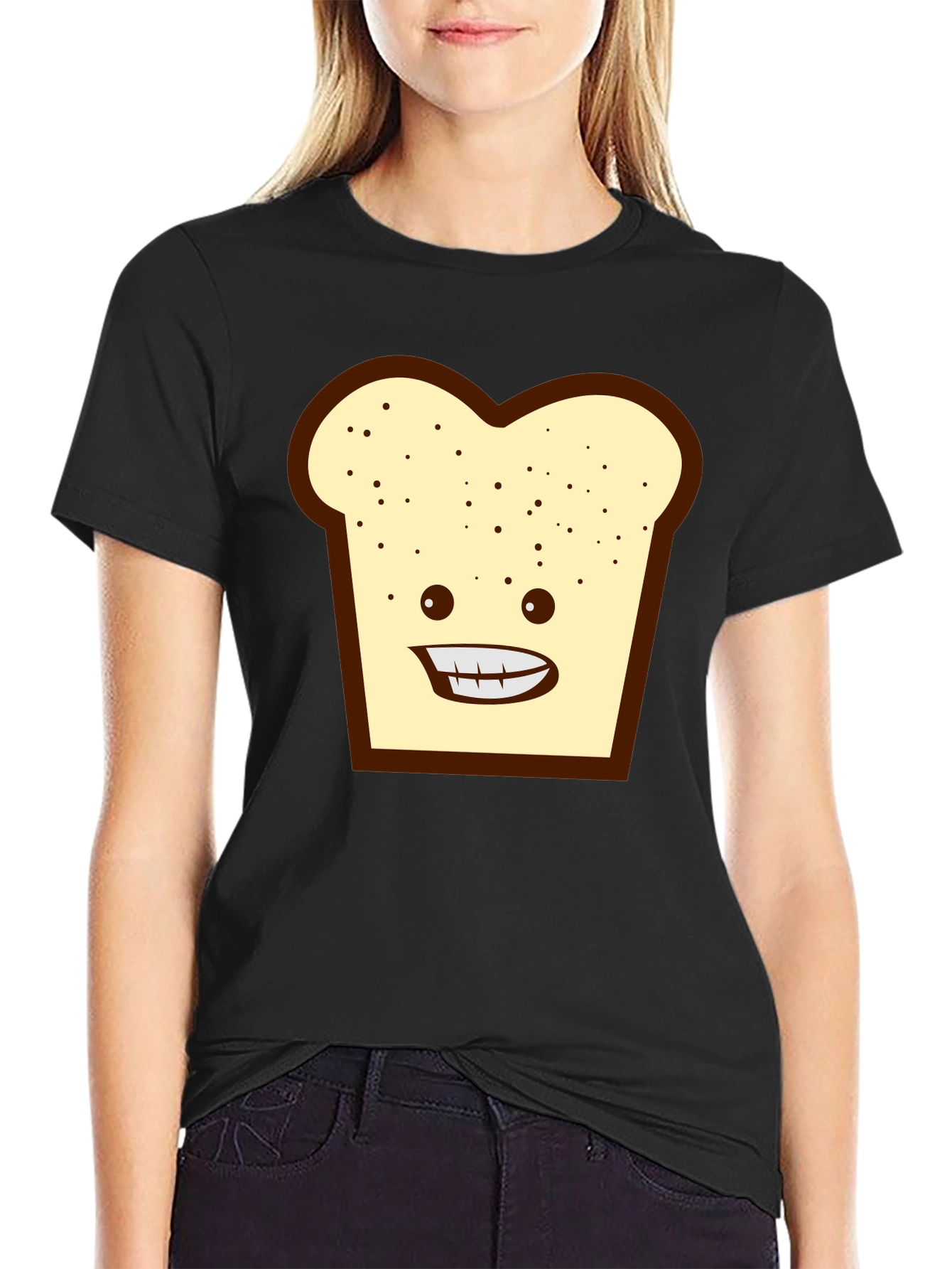 Funny Toast Graphic Tee - Black Unisex T-Shirt