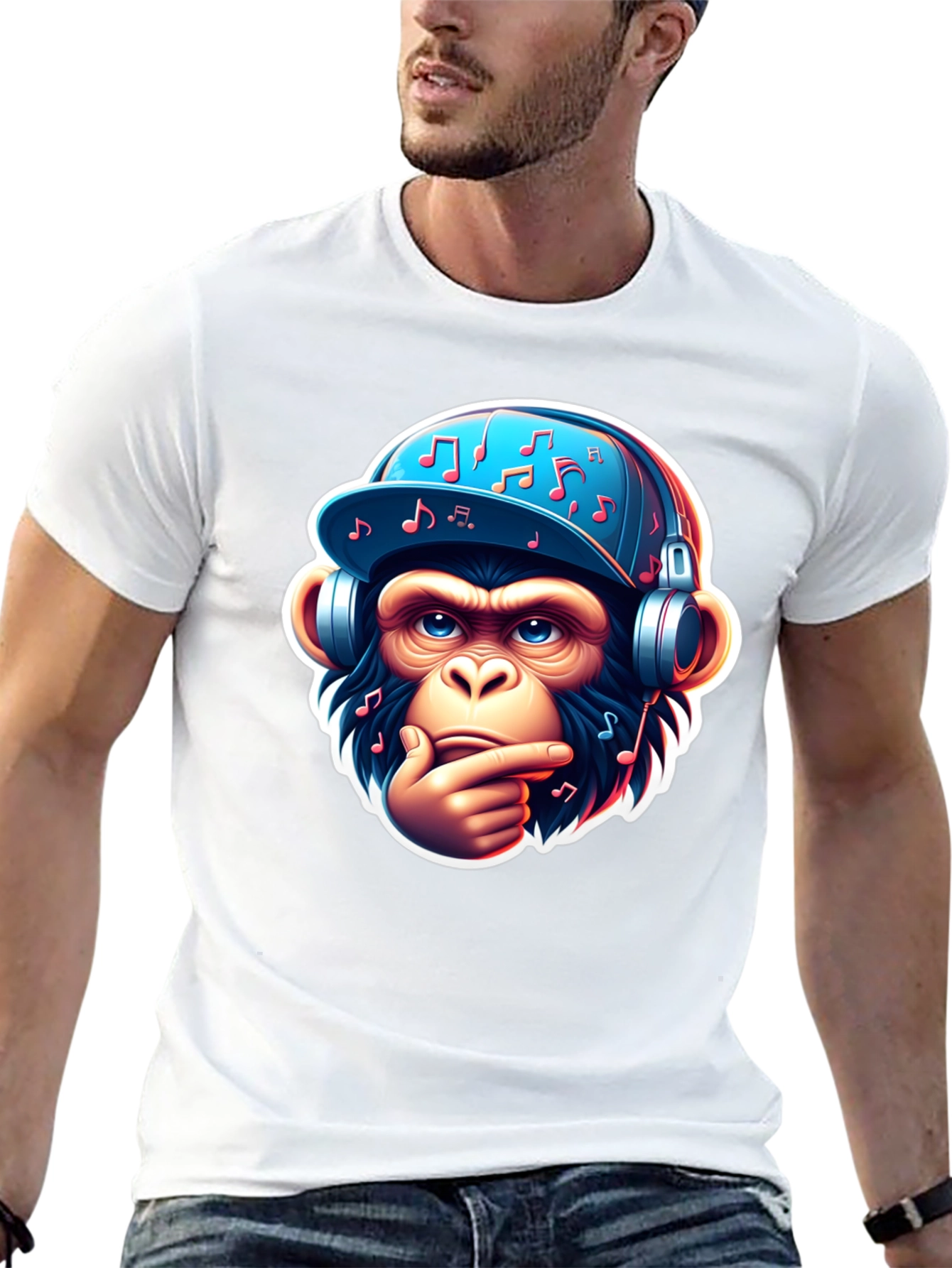 Monkey DJ Graphic T-Shirt - Cool Ape Design