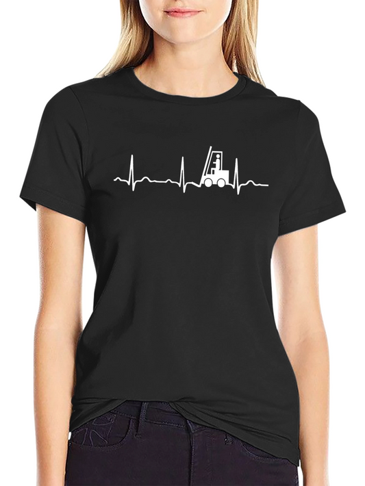 Forklift Heartbeat Graphic T-Shirt