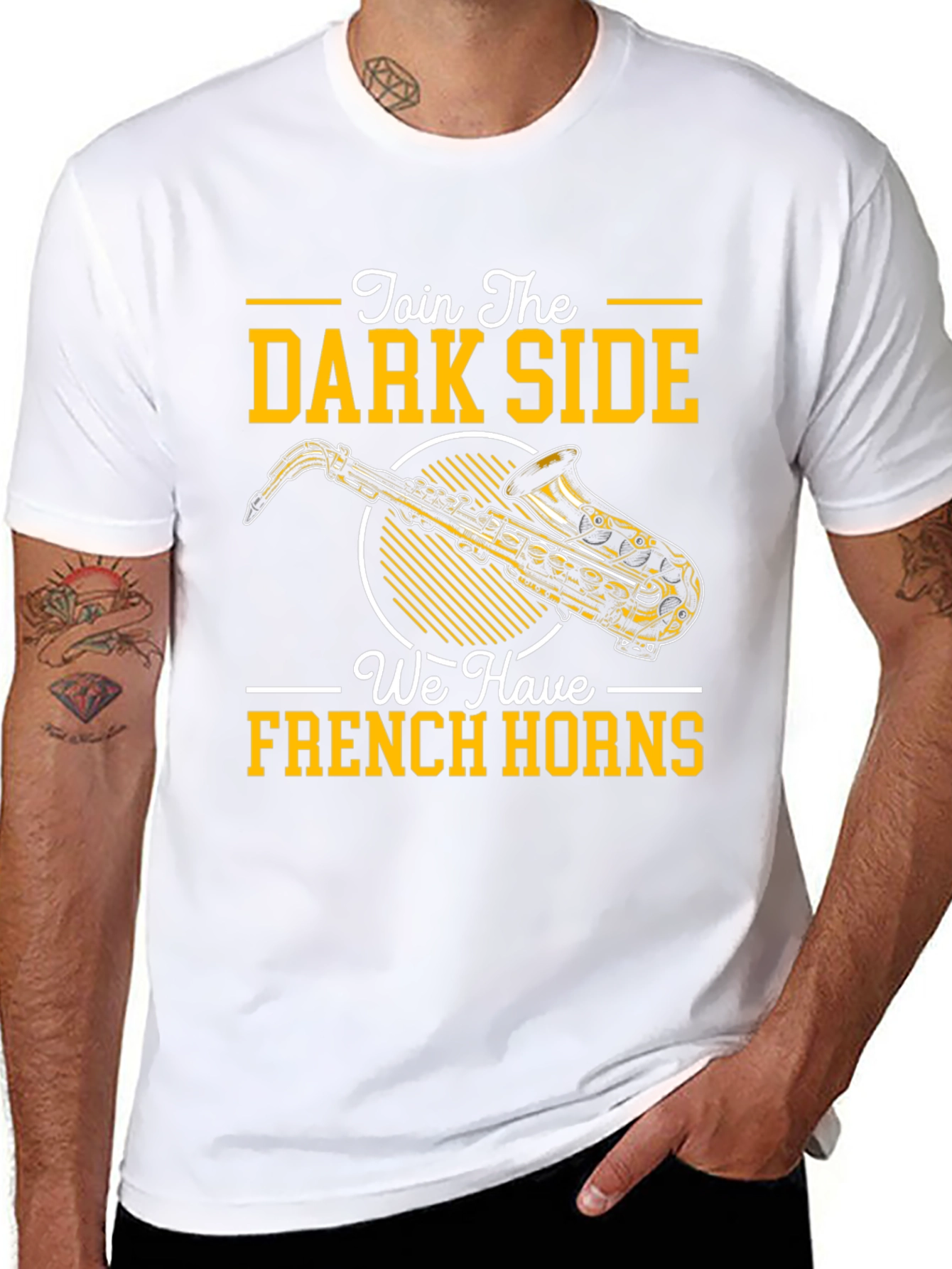 Join the Dark Side French Horns Saxophone T-Shirt