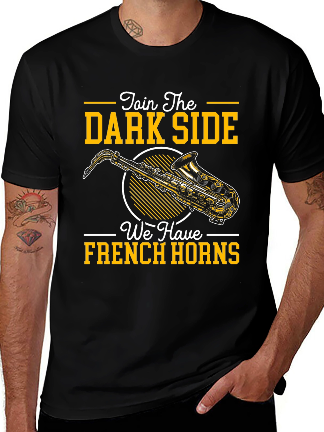Join the Dark Side French Horns Saxophone T-Shirt