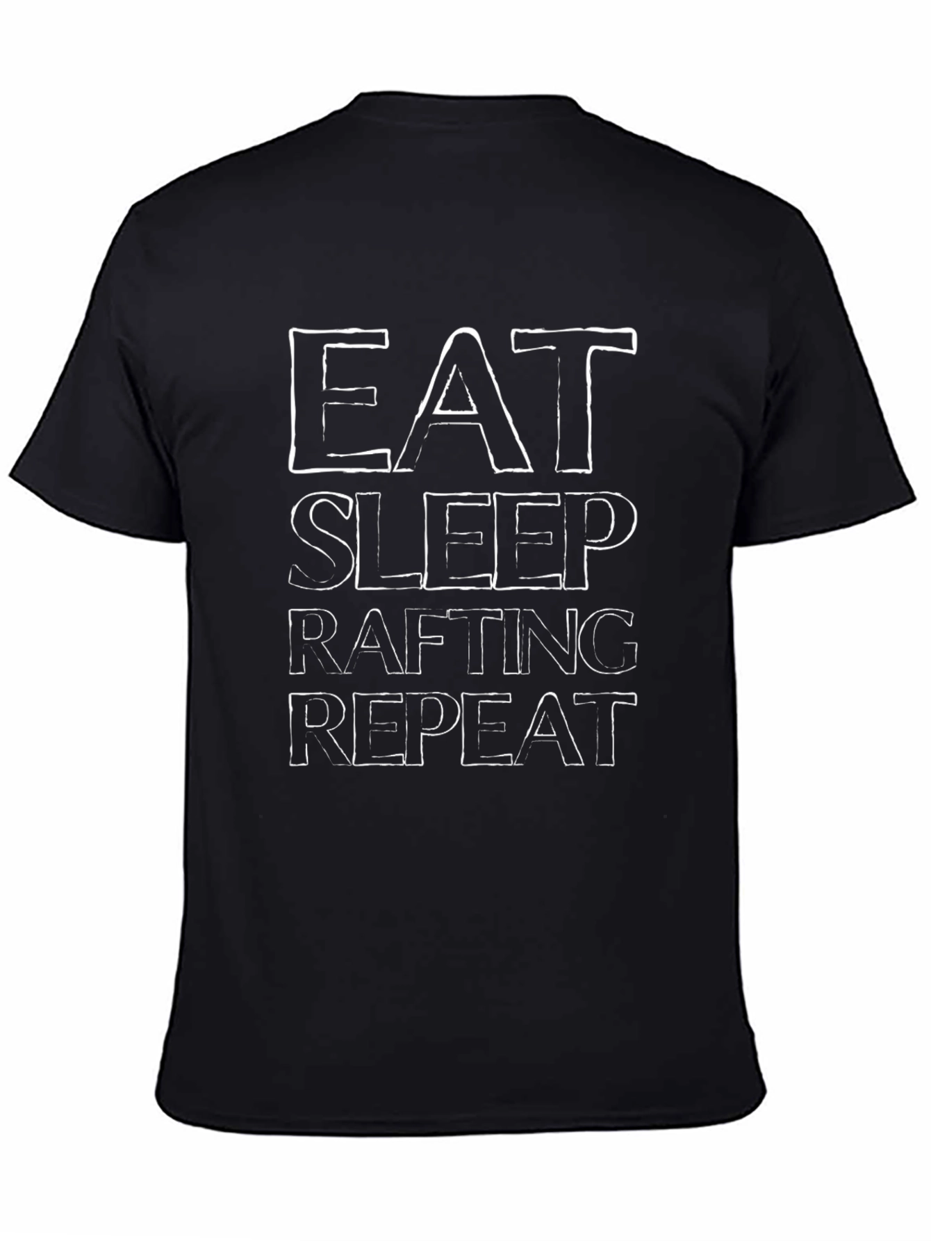 Eat Sleep Rafting Repeat Black T-Shirt