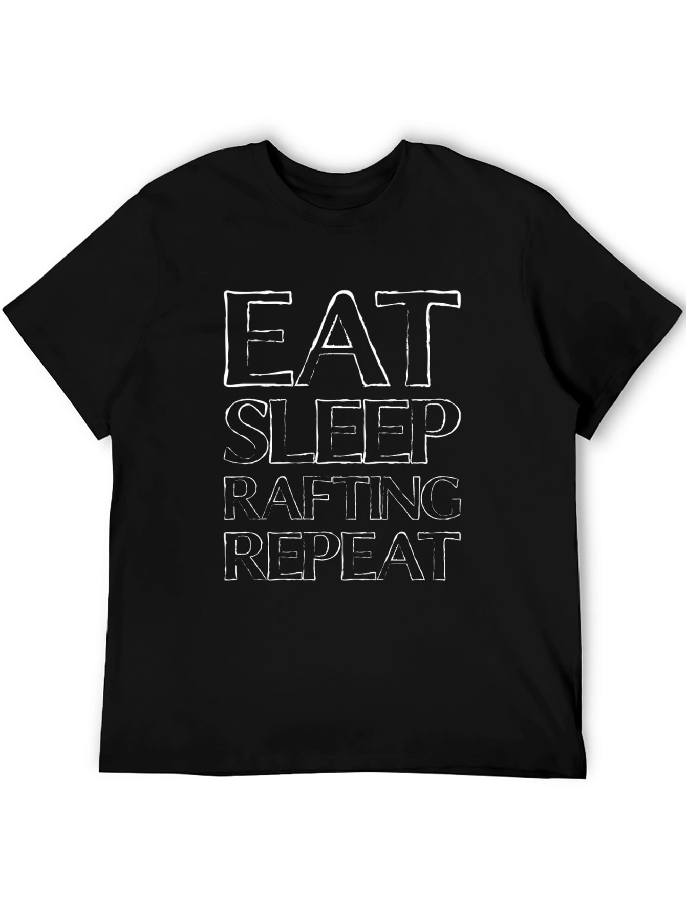 Eat Sleep Rafting Repeat Black T-Shirt